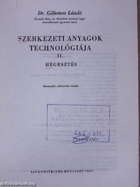 Szerkezeti anyagok technológiája I-II.