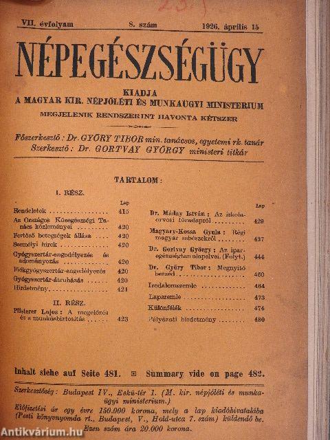 Szemelvények munkaügyi, egészségügyi és közgazdasági szaklapokból (15 db mű)