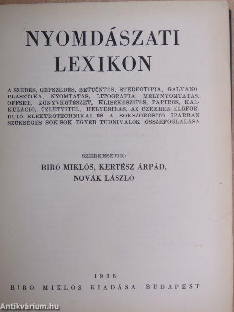 Nyomdászati lexikon