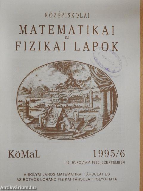 Középiskolai matematikai és fizikai lapok 1995. szeptember