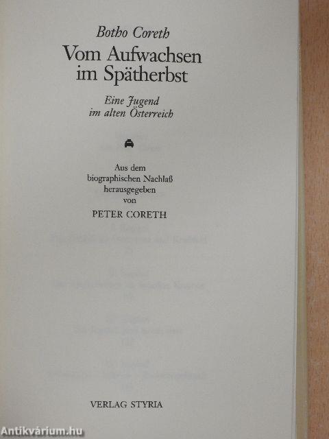 Vom Aufwachsen im Spätherbst