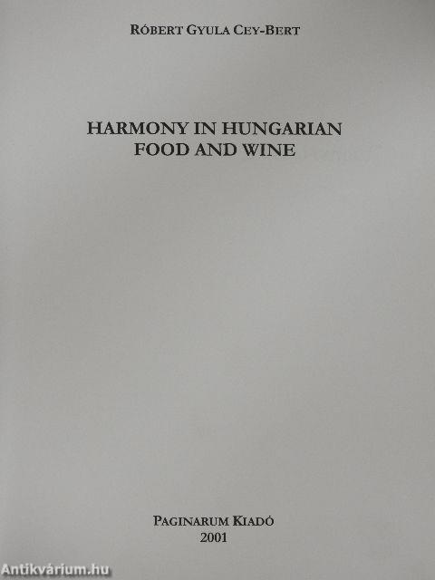 Harmony in Hungarian food and wine