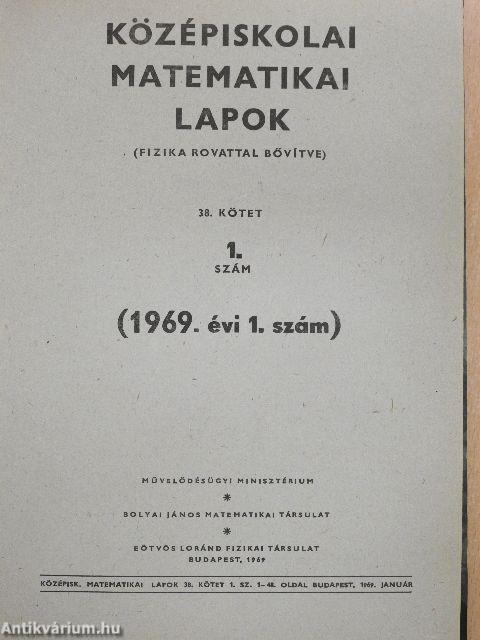 Középiskolai matematikai lapok 1969. január-május (fél évfolyam)