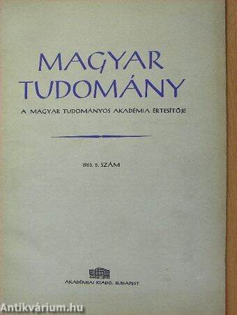 Magyar Tudomány 1963. május