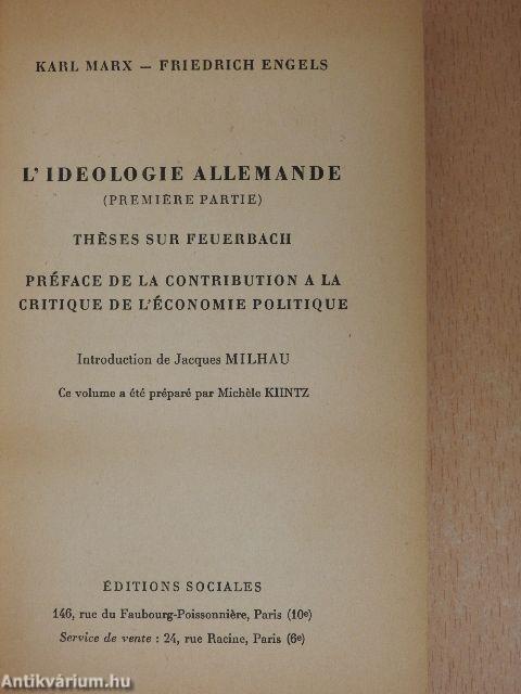 L'idéologie Allemande I.