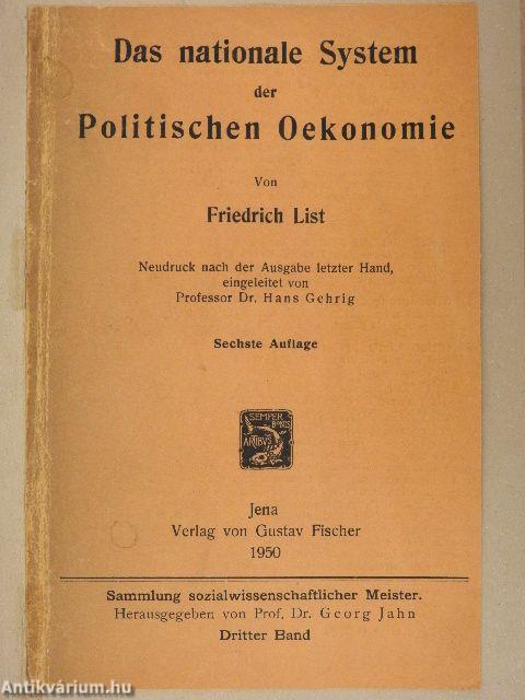 Das nationale System der Politischen Oekonomie