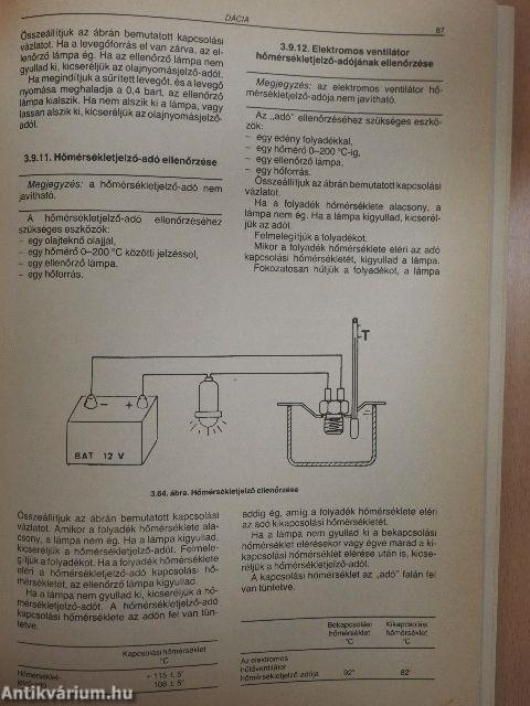 Dácia típusú személygépkocsik javítási kézikönyve