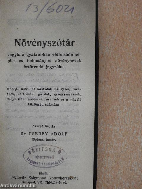 Növényszótár