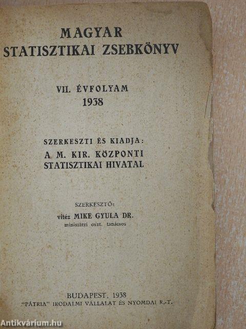 Magyar statisztikai zsebkönyv 1938.