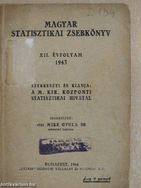 Magyar statisztikai zsebkönyv 1943.