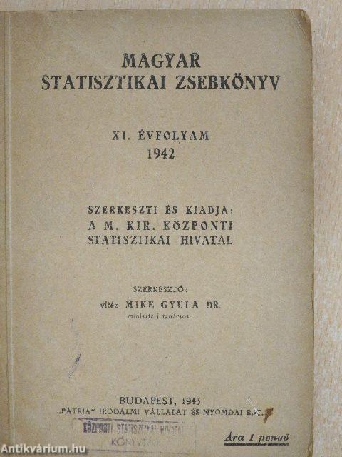 Magyar statisztikai zsebkönyv 1942.