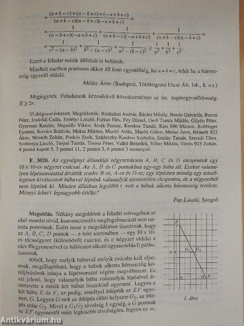 Középiskolai matematikai és fizikai lapok 1995. február