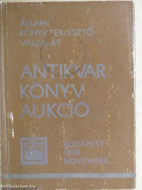 Antikvár könyv aukció - Budapest, 1978. november