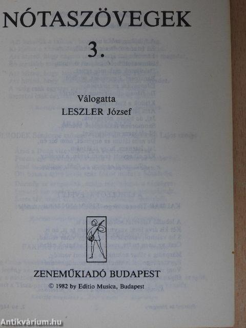 Nótaszövegek 3.