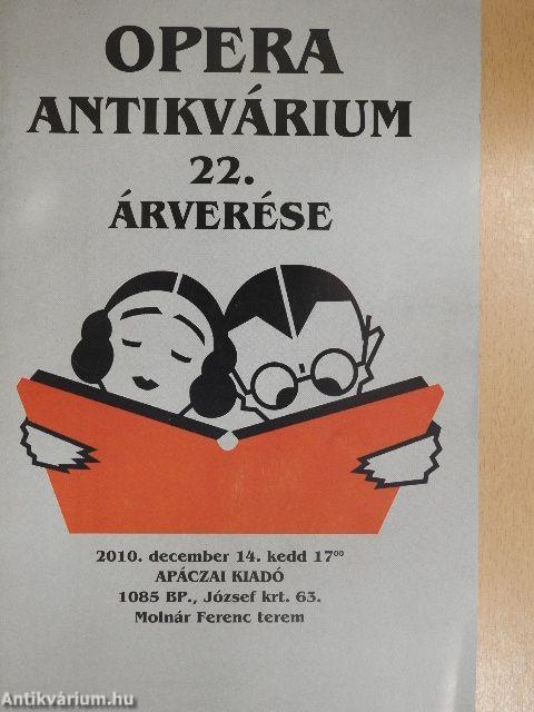 Opera Antikvárium 22. árverése