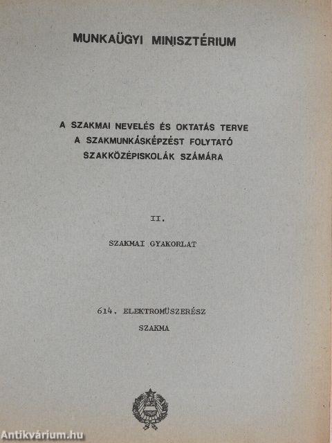 Elektroműszerész szakma I-VIII./Taneszköz- és módszertani utmutató jegyzék