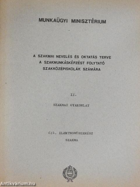 Elektroműszerész szakma I-VIII./Taneszköz- és módszertani utmutató jegyzék