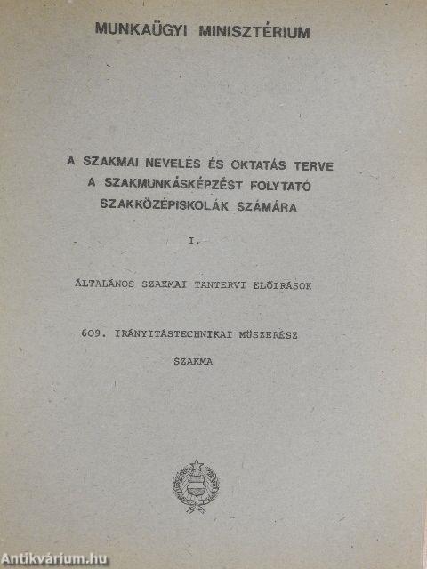 Irányítástechnikai műszerész szakma I-VI./Taneszköz- és Módszertani Útmutató jegyzék