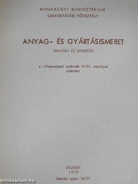 Anyag- és gyártásismeret