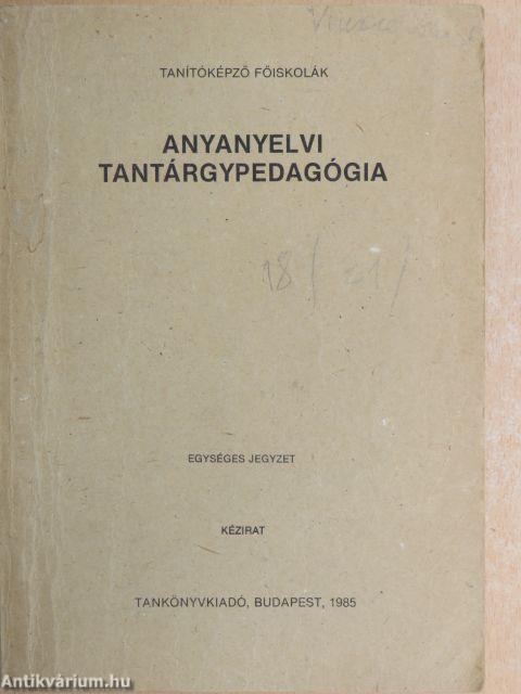 Anyanyelvi tantárgypedagógia