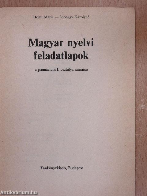 Magyar nyelvi feladatlapok I.
