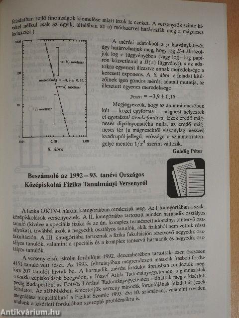 Középiskolai matematikai és fizikai lapok 1993. november