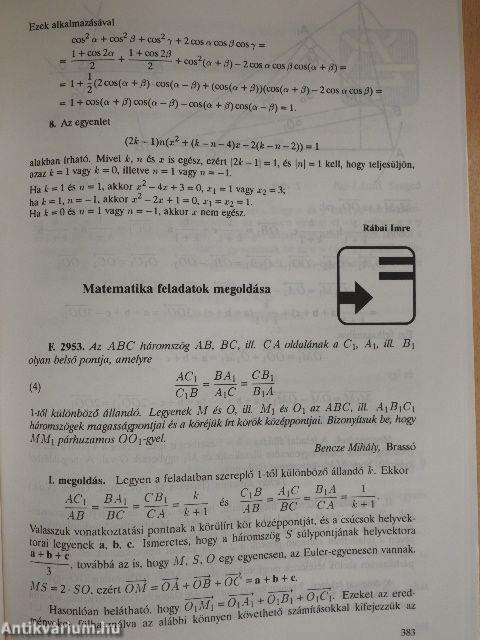 Középiskolai matematikai és fizikai lapok 1993. november