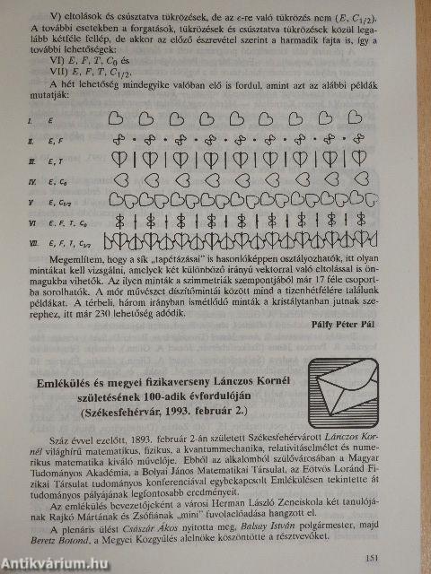 Középiskolai matematikai és fizikai lapok 1993. április