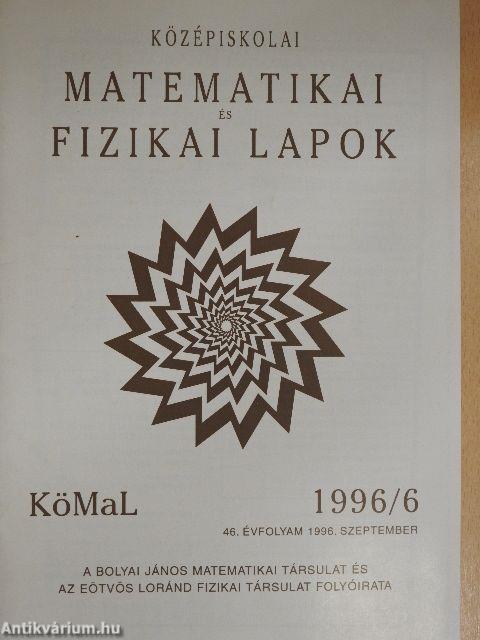 Középiskolai matematikai és fizikai lapok 1996. szeptember