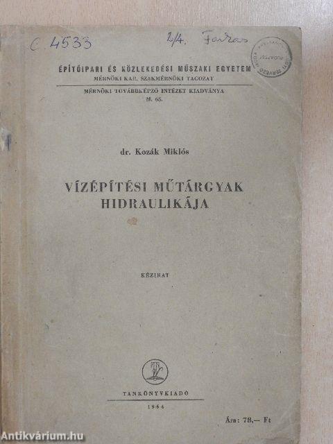 Vízépítési műtárgyak hidraulikája