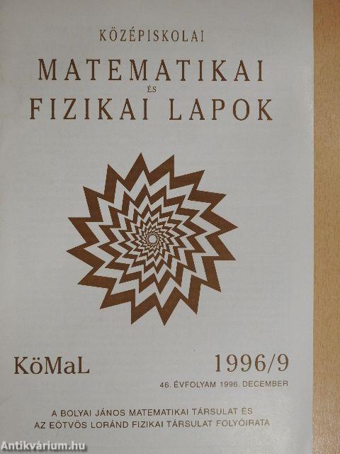 Középiskolai Matematikai és Fizikai Lapok 1996. december