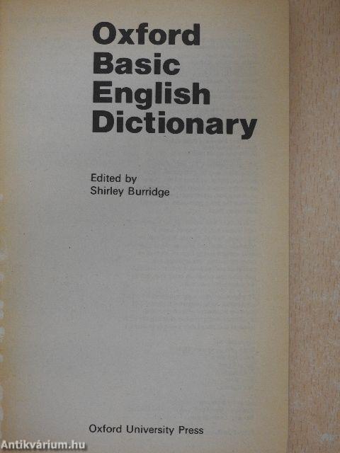 Oxford Basic English Dictionary