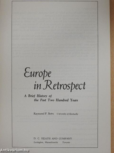 Europe in Retrospect