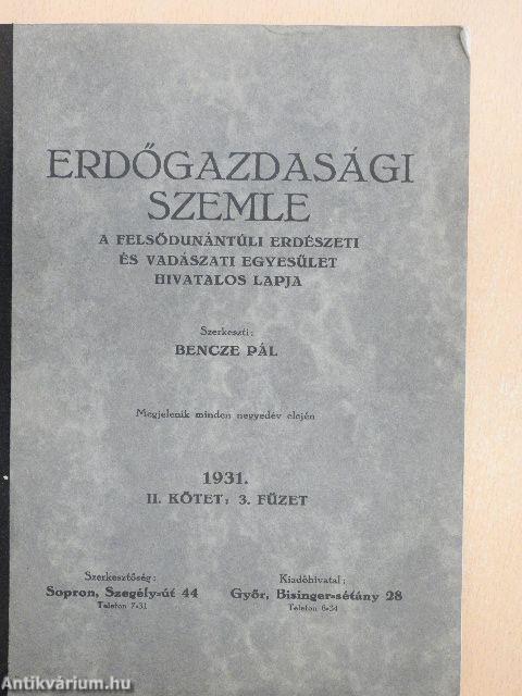 Erdőgazdasági Szemle 1931. II/3.