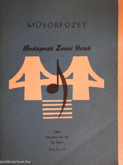 Budapesti Zenei Hetek műsorfüzet 1984/20.