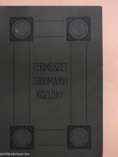 Természettudományi Közlöny 1909. január-december/Pótfüzetek a Természettudományi Közlönyhöz 1909. január-december