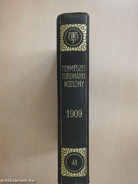 Természettudományi Közlöny 1909. január-december/Pótfüzetek a Természettudományi Közlönyhöz 1909. január-december