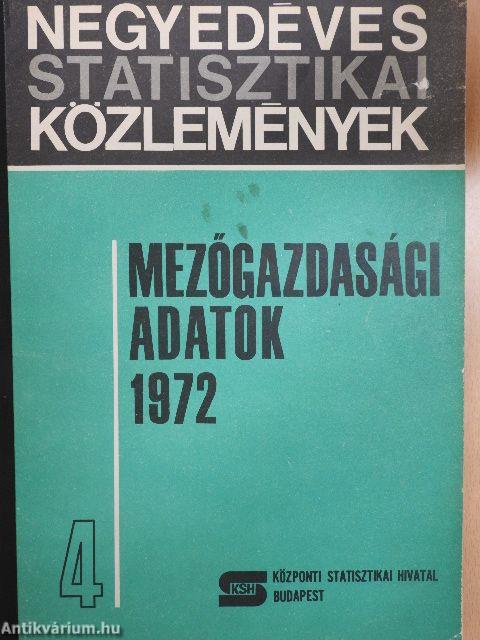 Mezőgazdasági adatok 1972/4.