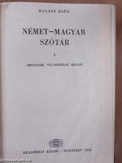 Német-magyar szótár I-II.