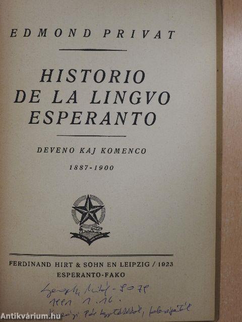 Historio de la Lingvo Esperanto