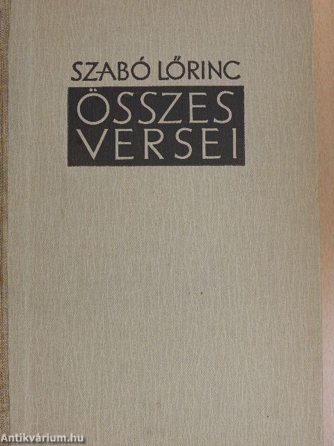 Szabó Lőrinc összes versei