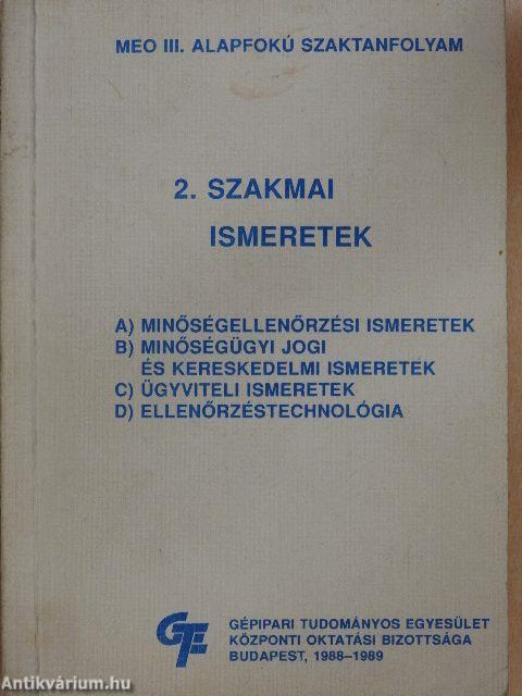 MEO III. alapfokú szaktanfolyam 2. szakmai ismeretek