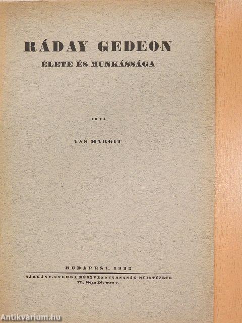 Ráday Gedeon élete és munkássága