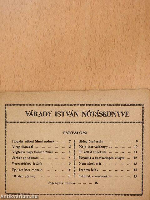 Várady István nótáskönyve