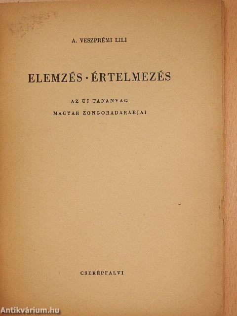 Elemzés, értelmezés