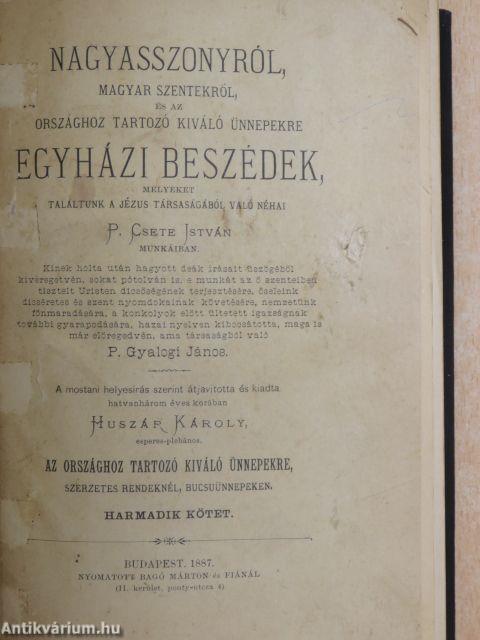 Egyházi beszédek III-V. 