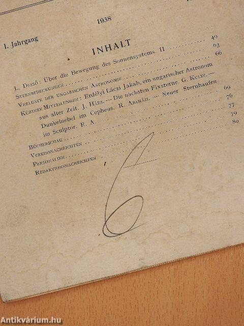 Csillagászati Lapok 1938/2.