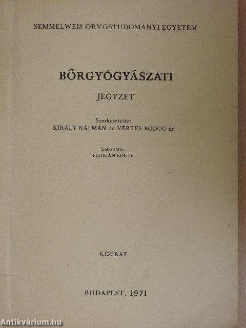 Bőrgyógyászati jegyzet