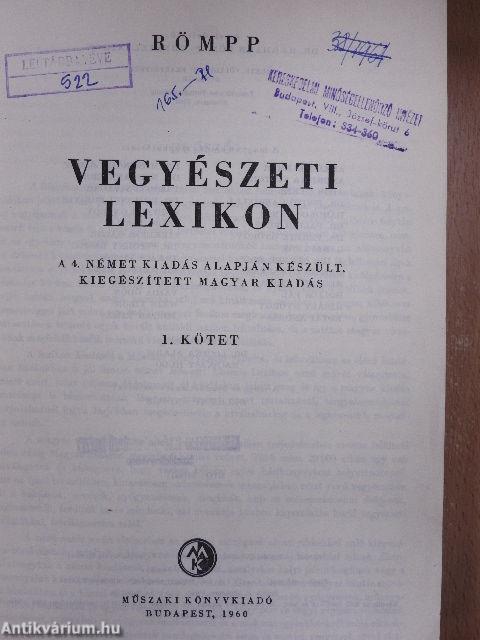 Römpp Vegyészeti Lexikon 1-3.