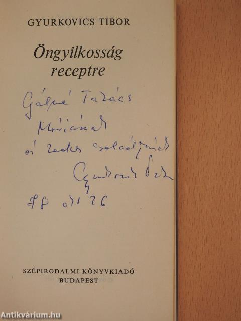 Öngyilkosság receptre (dedikált példány)